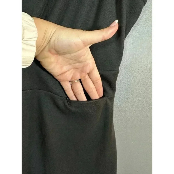 REI Dress Womens Large L Black Sleeveless V Neck Zip‎ Pocket Stretch Casual - Picture 6 of 9